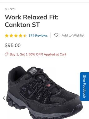 Skechers Men's Black and Gray Work Relaxed Fit Cankton ST Boots